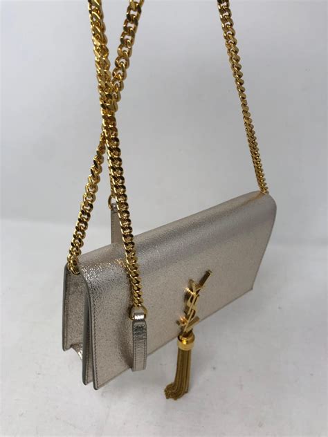 ysl silver bag with gold chain|YSL Bag wallet on chain.